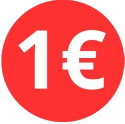 BALSAT Etiquetas de Precio 1€, 2€, 3€ OFERTA Euro Pack de 500 Pegatinas Redondos Rojos Adhesivo Desplegable Price Stickers Rebajas Descuentos Oferta Liquidación (1 €)