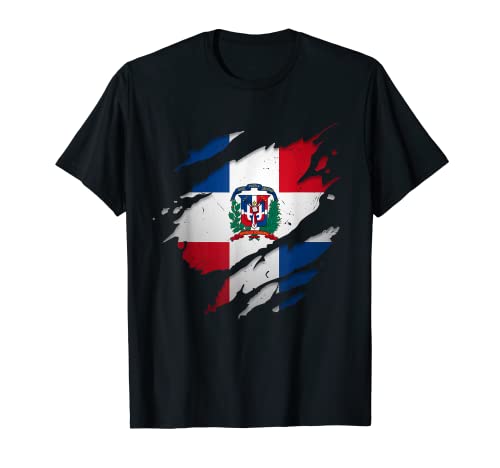 Camisas Dominicanas Orgullosas | Bandera de República Dominicana Arrancada Camiseta