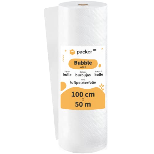 packer PRO Rollo Burbujas Embalaje de Plástico, 100cm Ancho y 50m longitud