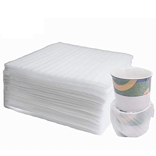 Espuma de Embalaje Plástico de Burbujas 100 Piezas Hojas Foam Sheet Envoltura de Espuma para Platos cartón platos vasos tazas(330 x 330 x 1 mm )