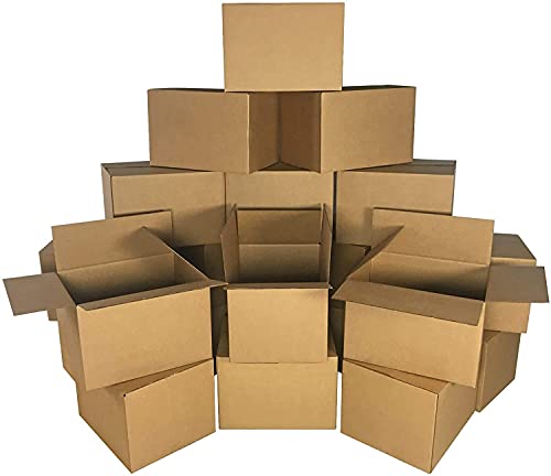 Pack 20 Cajas Carton mudanza 35x25x20 cm 17,5 L - Cajas almacenaje - Transporte Ultrarresistentes, Canal Simple Reforzado - Cajas mudanza, envios, regalo, caja carton barata