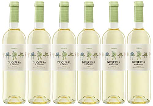 Vino Blanco Duquesa de Valladolid Verdejo (D.O.Rueda) - 6 botellas de 750 ml - Total: 4500 ml