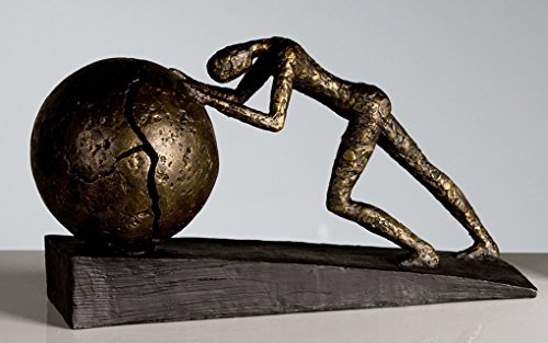 Casablanca - Escultura Heavy Ball - Poli - Acabado Bronce - Base Negra - Altura 21,5 cm - Longitud 37 cm