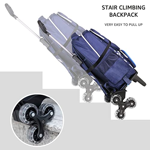 Carro de mochila – Carro de mano con ruedas de aleación de aluminio no plegable Carro para bolsas escolares/maletas/mochilas, ruedas