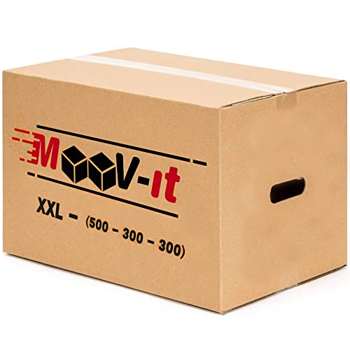 Pack de 10 cajas de cartón para mudanza,50x30x30cm, Cartón reforzado y resistente. Cajas de embalaje para envíos con asas.Para almacenaje y Embalaje.Reutilizables.(10Ud. (50x30x30cm))