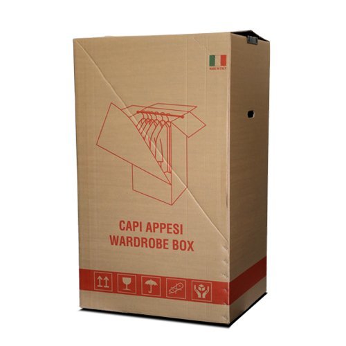 Kit de 3 cajas guardarropas de cartón Dimensiones: 50 x 60 x 111 con perchero + 1 cinta adhesiva de regalo