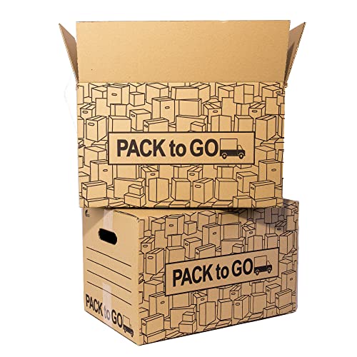 Pack 10 Cajas Carton Almacenaje, Mudanza con Asas, Carton reforzado de 50x30x30cm. (Pack 10 Cajas)