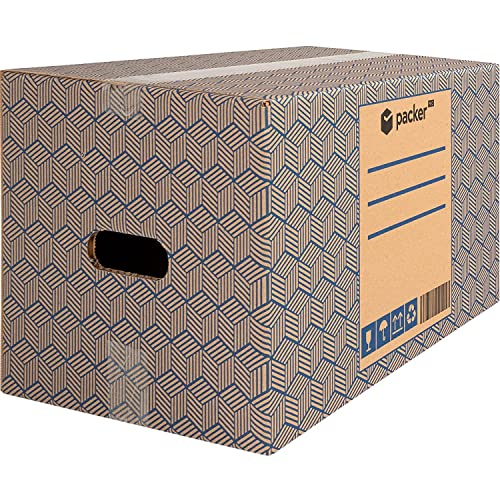 packer PRO Pack 20 Cajas Carton para Mudanzas y Almacenaje Ultra Resistentes con Asas, 50x30x30cm